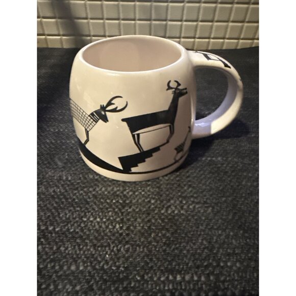 Rare Vintage Ceramic Mug Native American Style Deer Design New Mexico Las Cruces - Picture 2 of 6